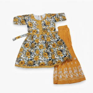 Girls' Floral Frock with Gharara #2