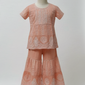 Girls' Floral Frock with Gharara