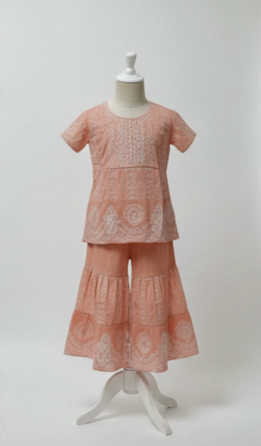 Girls' Floral Frock with Gharara