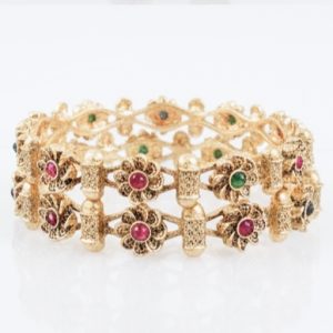 Floral Motif Slender Kada